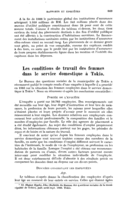 Les conditions de travail des femmes dans le service domestique à Tokio