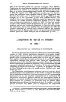 L'inspection du travail en Finlande en 1921