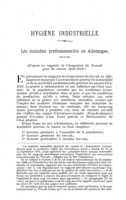 Les maladies professionnelles en Allemagne