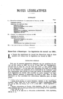 Etats-Unis d'Amérique: la législation du travail en 1921