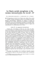 La charte sociale européenne et les normes internationales du travail: II