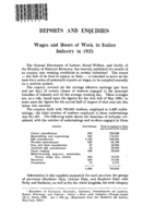 Wages and hours of work in Italian industry in 1925