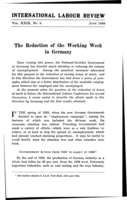 The reduction of the working week in Germany