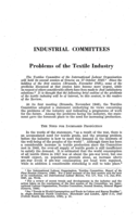 Problems of the textile industry