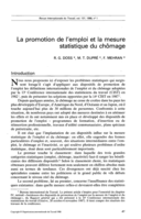 La promotion de l'emploi et la mesure statistique du chômage
