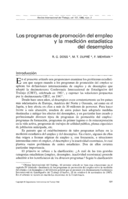 Los programas de promoción del empleo y la medición estadística del desempleo