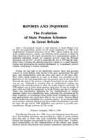 The evolution of state pension schemes in Great Britain