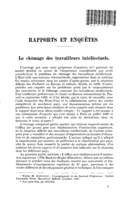 Le chômage des travailleurs intellectuels