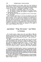 Agricultural "wage movements" and strikes in Germany