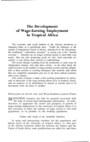 The development of wage-earning employment in tropical Africa
