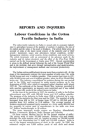 Labour conditions in the cotton textile industry in India