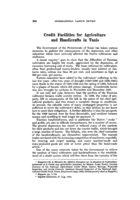 Credit facilities for agriculture and handicrafts in Tunis