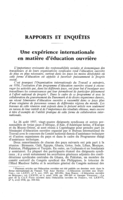 Une expérience internationale en matière d'éducation ouvrière
