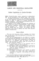 Labour legislation in Czecho-Slovakia