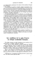 Les conditions de la main-d'œuvre en Afrique occidentale française