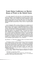Trade union conference on shorter hours of work in the United States