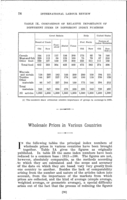 Wholesale prices in various countries