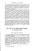 The work of the employment exchanges in Sweden in 1925