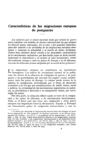 Características de las migraciones europeas de postguerra