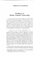 Problems of British colonial trusteeship
