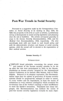 Post-war trends in social security: I, Income security
