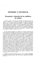 Frecuencia y duración de los conflictos de trabajo