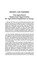 Non-agricultural employment opportunities for agricultural populations in Europe