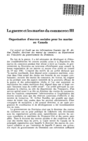 La guerre et les marins du commerce: III, Organisation d'oeuvres sociales pour les marins au Canada
