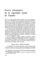 Nueva orientación de la seguridad social en España