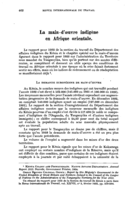 La main-d'œuvre indigène en Afrique orientale