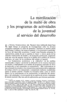 La movilización de la mano de obra y los programas de actividades de la juventud al servicio del desarrollo