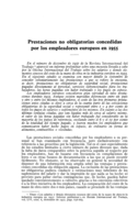 Prestaciones no obligatorias concedidas por los empleadores europeos en 1955