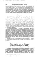 Une enquête sur le chômage en Grande-Bretagne en 1929
