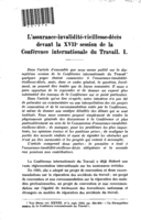 L'assurance-invalidité-vieillesse-décès devant la XVIIe session de la Conférence internationale du Travail: I