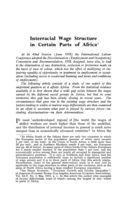 Interracial wage structure in certain parts of Africa