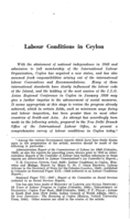Labour conditions in Ceylon: [I]