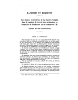 Les clauses restrictives de la liberté d'emploi dans le contrat de travail des techniciens et employés de l'industrie et du commerce: II