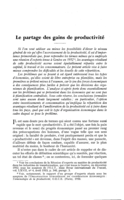 Le partage des gains de productivité