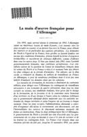 La main d'oeuvre française pour l'Allemagne