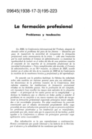 La formación profesional: problemas y tendencias