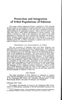 Protection and integration of tribal populations of Pakistan
