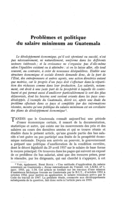 Problèmes et politique du salaire minimum au Guatemala