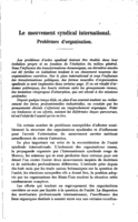 Le mouvement syndical international: problèmes d'organisation