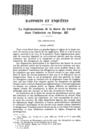 La réglementation de la durée du travail dans l'industrie en Europe: III
