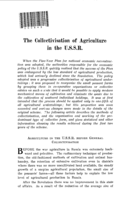 The collectivisation of agriculture in the U.S.S.R.
