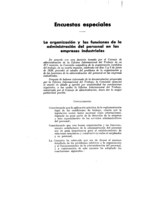 La organización y las funciones de la administración del personal en las empresas industriales