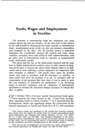 Trade, wages and employment in textiles
