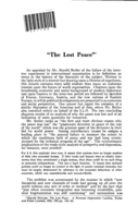 The lost peace