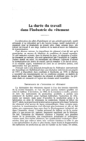 La durée du travail dans l'industrie du vêtement