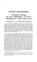 Vocational training and the establishment of service workshops in a poor rural area: the experience of the Andean Indian programme